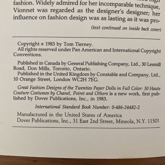 Vintage paper doll book uncut Great Fashion Designs of the 20’s Tom Tierney 1983 - Picture 3 of 16